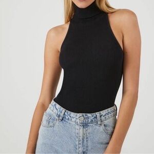Forever 21 Black Halter Bodysuit